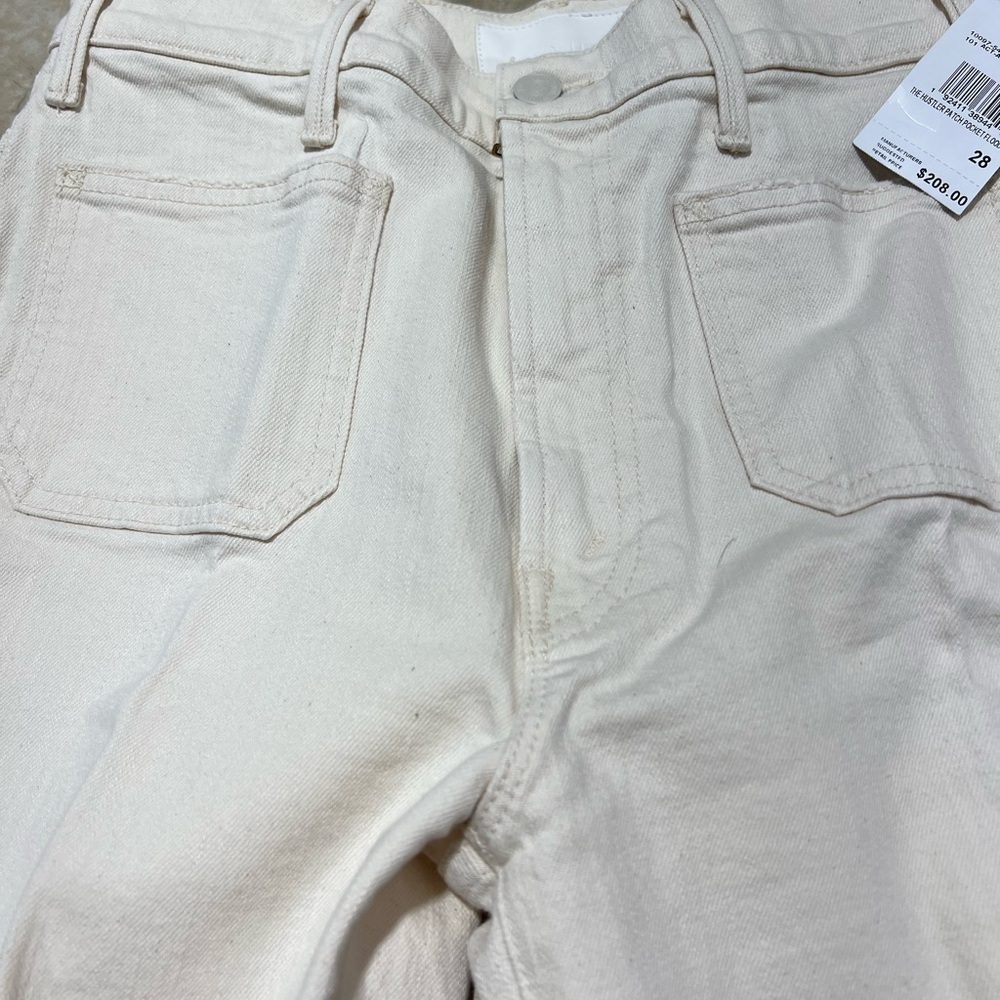 MOTHER The Patch Pocket High-Rise Flare Jeans in Cream - Picture 7 of 12